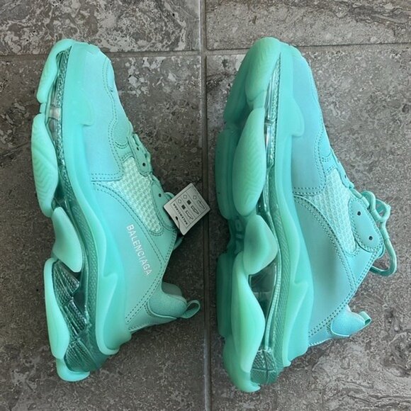 NWT Balenciaga Triple S Clear Sole Chunky Sneakers in Mint, Size 41 New in Box - Picture 6 of 13